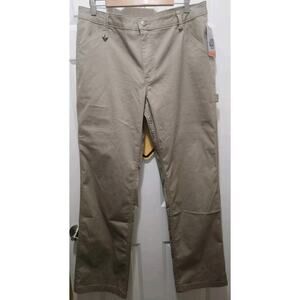 Duluth Trading 40 Grit Pants Women's Flex Twill Relaxed Leg Fit Khaki 16 Long